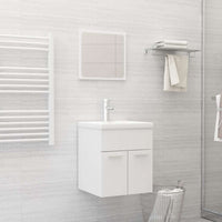 Set Mobili da Bagno 2 pz Bianco in Legno Multistrato 804773