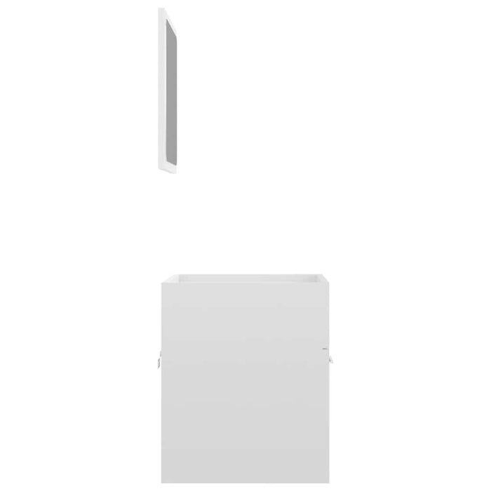 Set Mobili da Bagno 2 pz Bianco Lucido in Legno Multistrato 804779