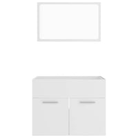 Set Mobili da Bagno 2 pz Bianco in Legno Multistrato 804782