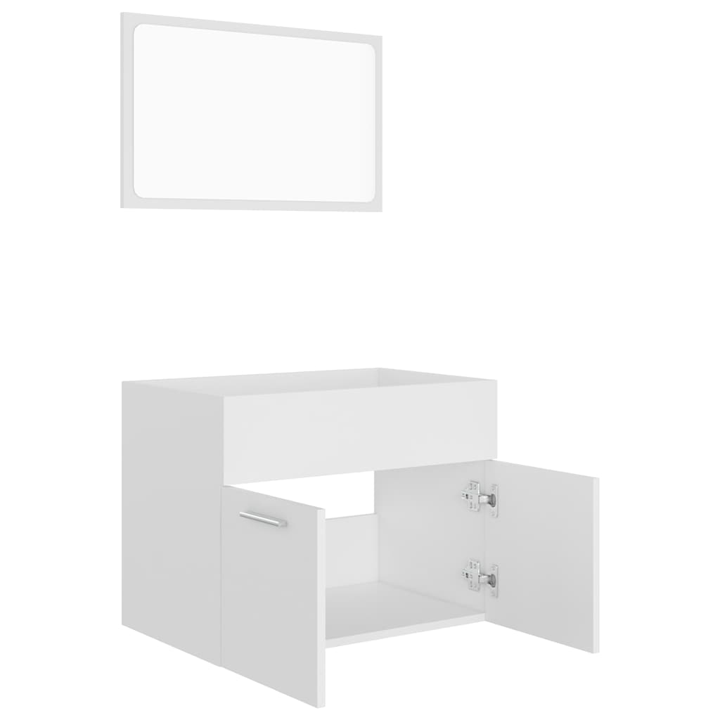 Set Mobili da Bagno 2 pz Bianco in Truciolato cod mxl 53122