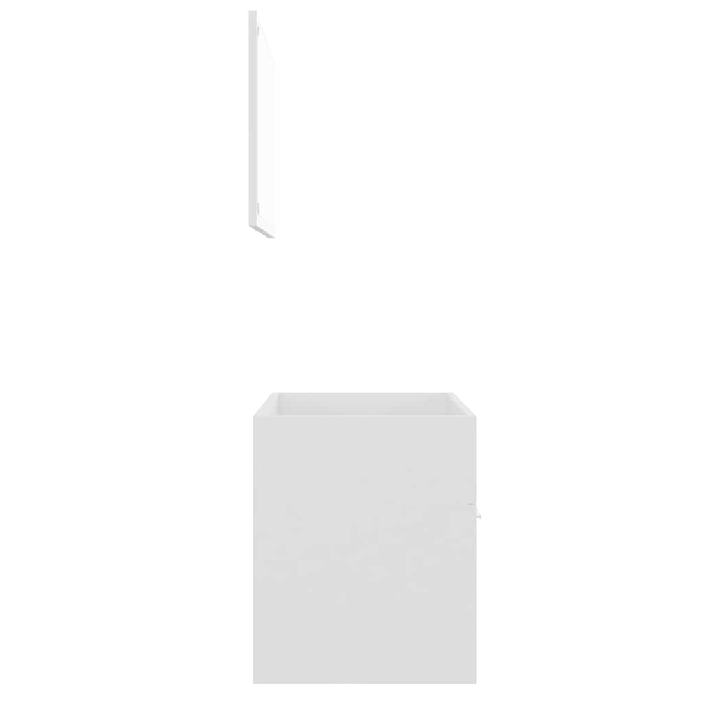 Set Mobili da Bagno 2 pz Bianco in Legno Multistrato 804782