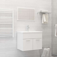Set Mobili da Bagno 2 pz Bianco in Truciolato cod mxl 53122