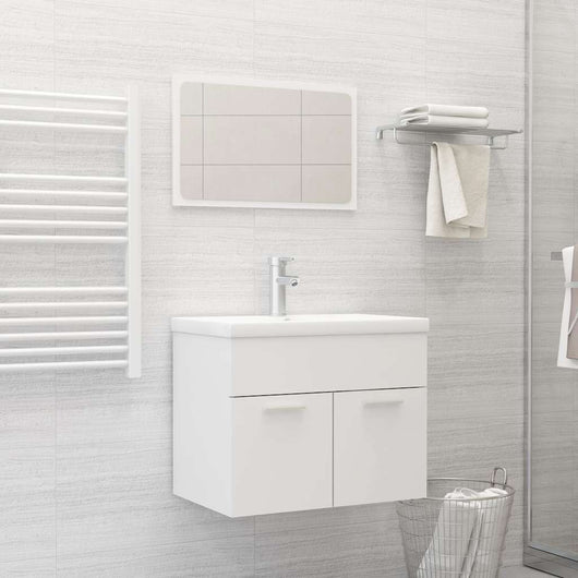 Set Mobili da Bagno 2 pz Bianco in Truciolato cod mxl 53122