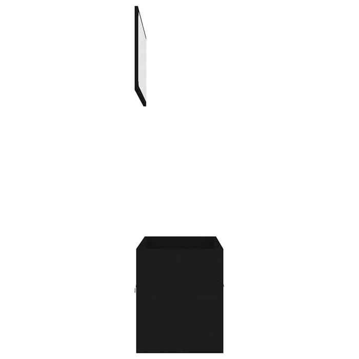 Set Mobili da Bagno 2 pz Nero in Legno Multistrato 804801