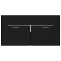Set Mobili da Bagno 2 pz Nero in Legno Multistrato 804801