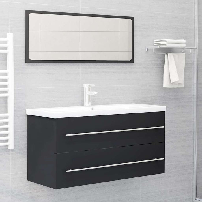 Set Mobili da Bagno 2 pz Grigio in Truciolato cod mxl 6422