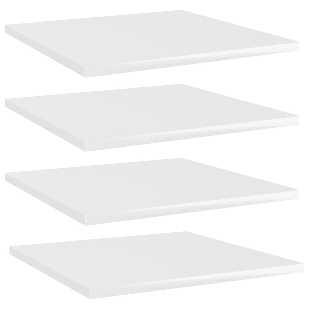 Ripiani Libreria 4 pz Bianco Lucido 40x40x1,5 cm in Truciolato cod mxl 59655