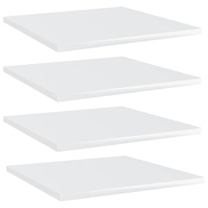 Ripiani Libreria 4 pz Bianco Lucido 40x40x1,5 cm in Truciolato cod mxl 59655