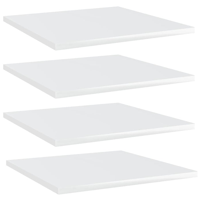 Ripiani Libreria 4 pz Bianco Lucido 40x40x1,5 cm in Truciolato cod mxl 59655