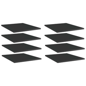 Ripiani per Libreria 8 pz Nero Lucido 40x50x1,5 cm Truciolato cod mxl 47890