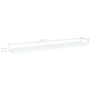 Ripiani per Libreria 4pz Bianchi 60x10x1,5 cm Legno Multistrato 805202