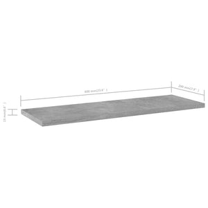 Ripiani Libreria 4 pz Grigio Cemento 60x20x1,5 cm in Truciolato cod mxl 59887