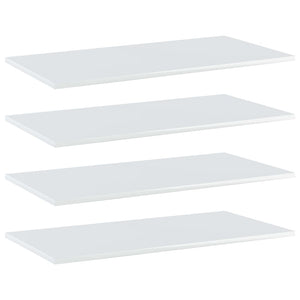 Ripiani per Libreria 4 pz Bianco Lucido 80x40x1,5 cm Truciolato cod mxl 59427