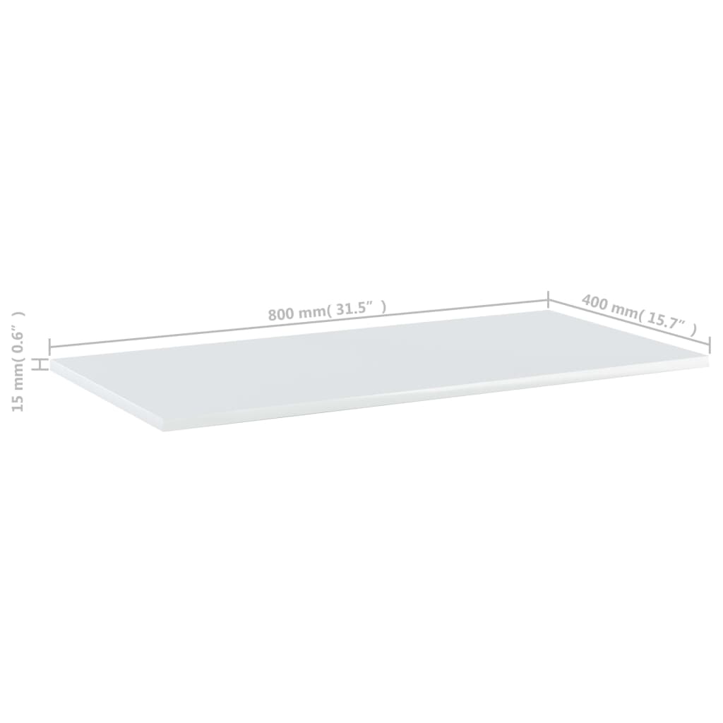 Ripiani per Libreria 4 pz Bianco Lucido 80x40x1,5 cm Truciolato cod mxl 59427