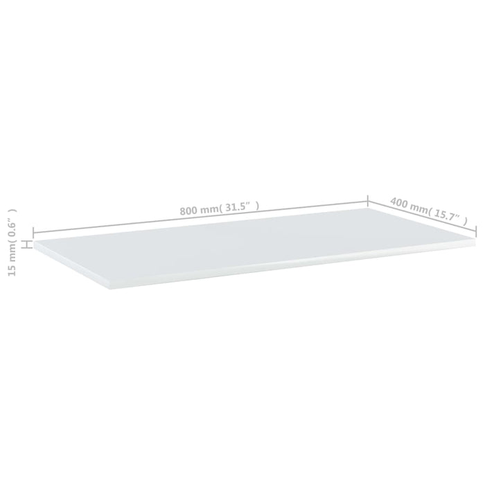 Ripiani per Libreria 4 pz Bianco Lucido 80x40x1,5 cm Truciolato cod mxl 59427