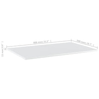 Ripiani per Libreria 4 pz Bianco Lucido 80x50x1,5cm Multistrato 805356