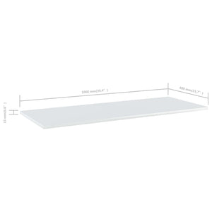 Ripiani per Libreria 4pz Bianco Lucido 100x40x1,5cm Multistrato 805415