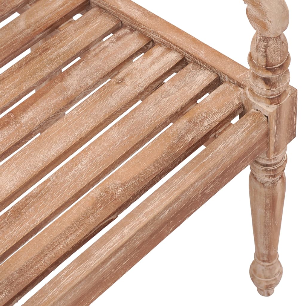 Sedie Batavia 2 pz Bianco Slavato in Legno Massello di Teak 316034