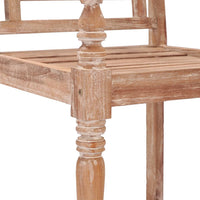 Sedie Batavia 2 pz Bianco Slavato in Legno Massello di Teak 316034