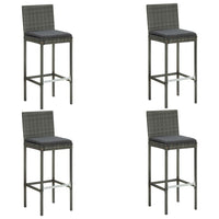 Set da Bar da Giardino 5 pz con Cuscini in Polyrattan Grigio 3064767