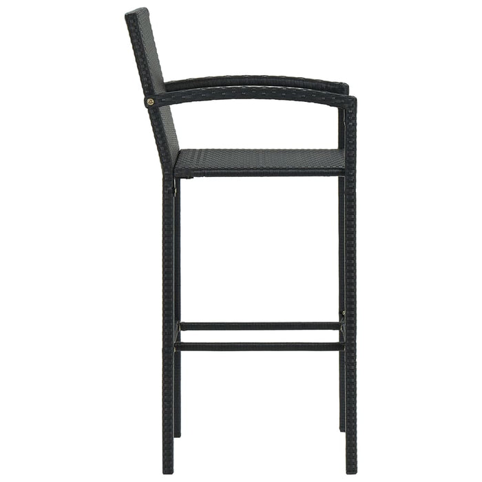 Set Bar da Giardino 5 pz in Polyrattan Nero 3064772