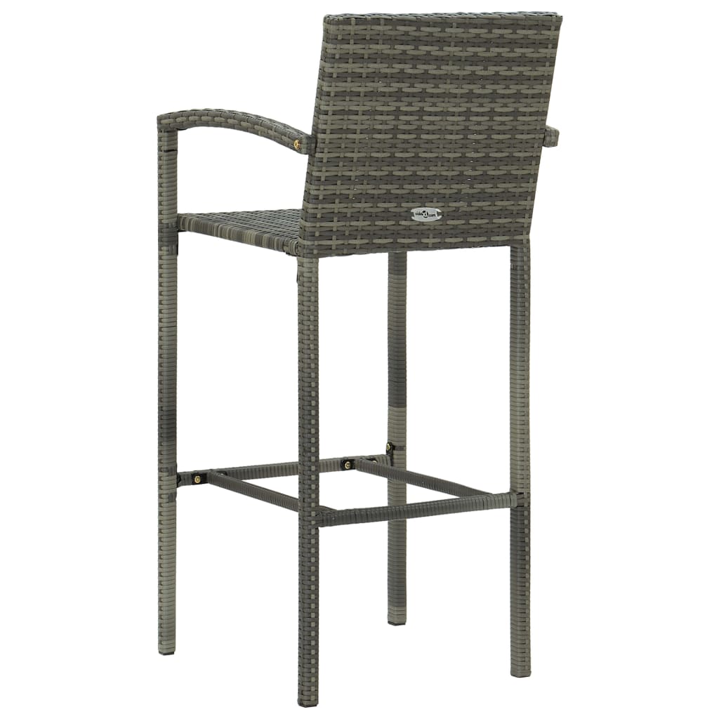 Set da Bar da Giardino 5 pz in Polyrattan Grigio cod mxl 35150