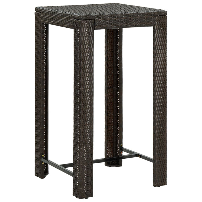 Set da Bar da Giardino 5 pz con Cuscini in Polyrattan Marrone 3064777