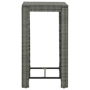 Set da Bar da Giardino 5 pz con Cuscini in Polyrattan Grigio 3064779