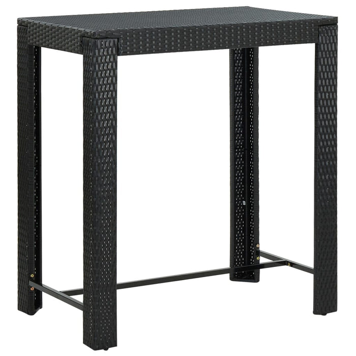 Set Bar da Giardino 5 pz con Cuscini Polyrattan Nero 3064781