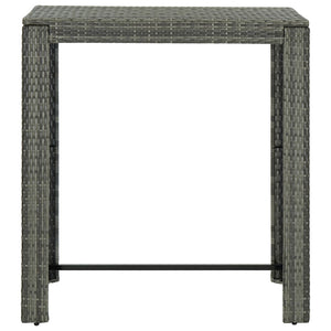 Set da Bar da Giardino 5 pz con Cuscini in Polyrattan Grigio 3064782