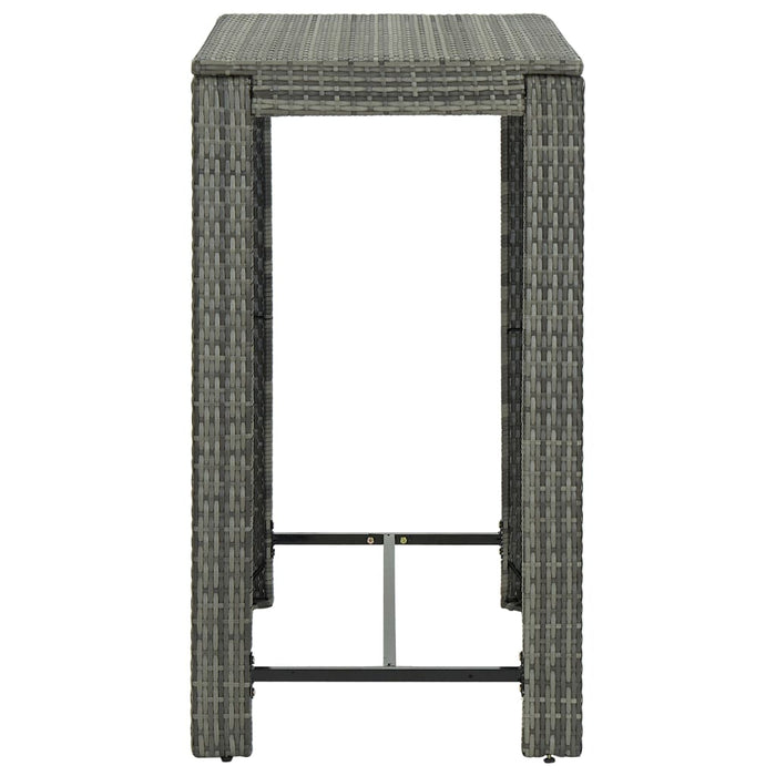 Set da Bar da Giardino 5 pz con Cuscini in Polyrattan Grigio 3064782