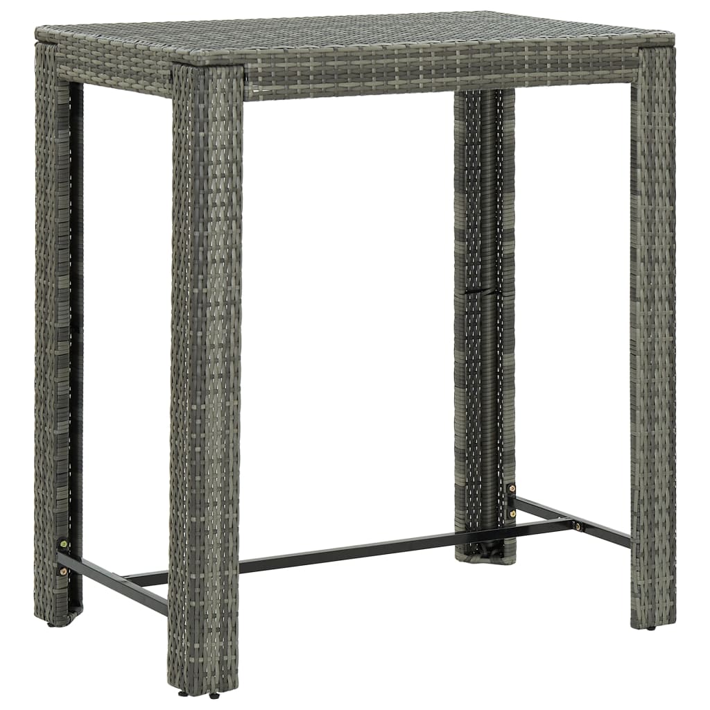Set da Bar da Giardino 7 pz con Cuscini in Polyrattan Grigio cod mxl 40288