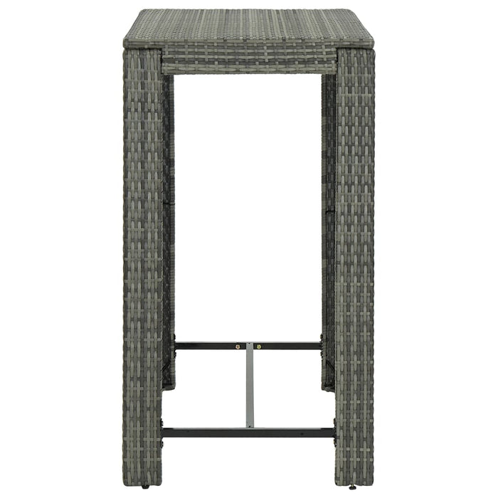 Set da Bar da Giardino 7 pz con Cuscini in Polyrattan Grigio 3064785