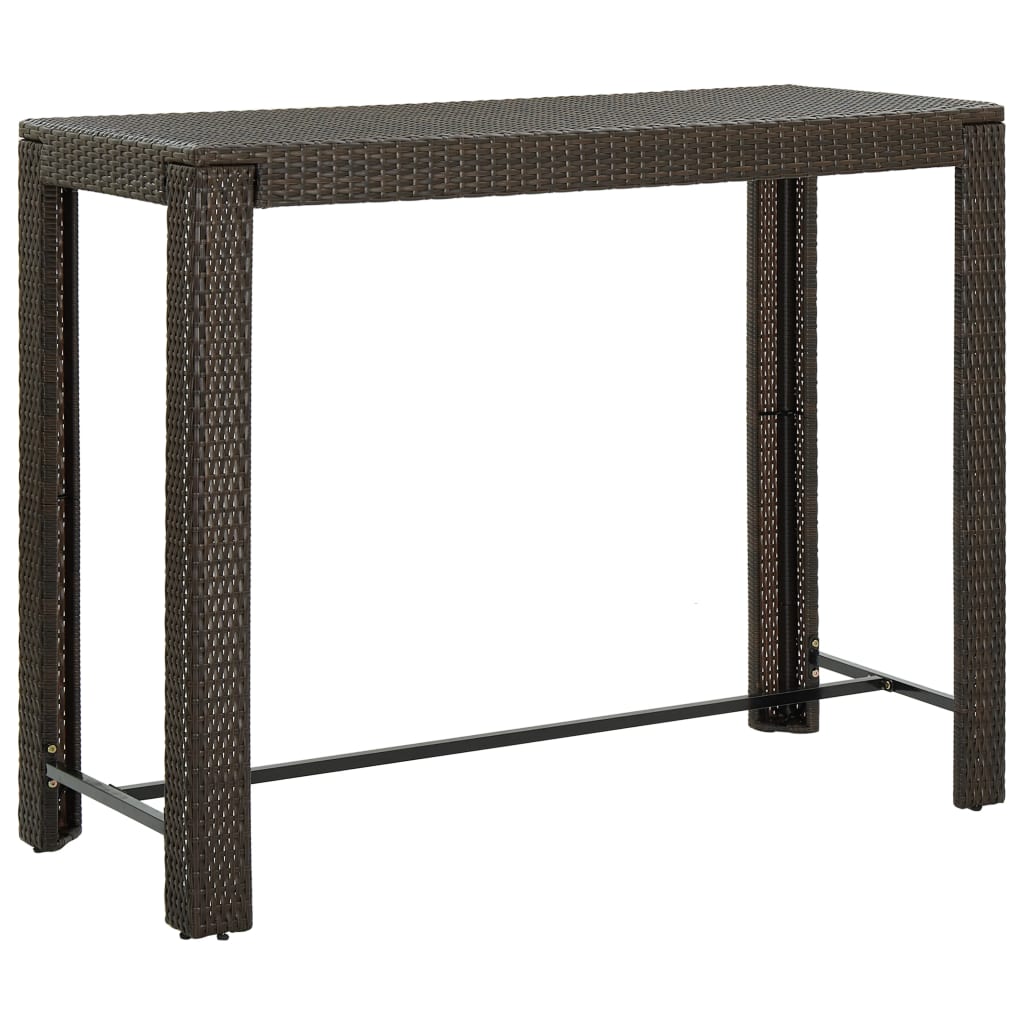 Set da Bar da Giardino 7 pz con Cuscini in Polyrattan Marrone 3064786