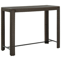 Set da Bar da Giardino 7 pz con Cuscini in Polyrattan Marrone 3064786