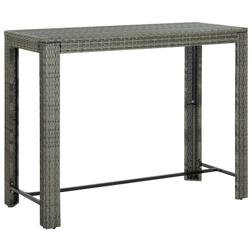 Set da Bar da Giardino 7 pz con Cuscini in Polyrattan Grigio cod mxl 37436