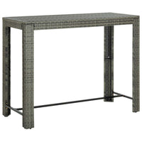 Set da Bar da Giardino 7 pz con Cuscini in Polyrattan Grigio cod mxl 37436