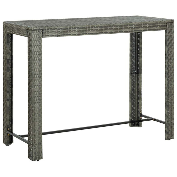 Set da Bar da Giardino 7 pz con Cuscini in Polyrattan Grigio cod mxl 37436