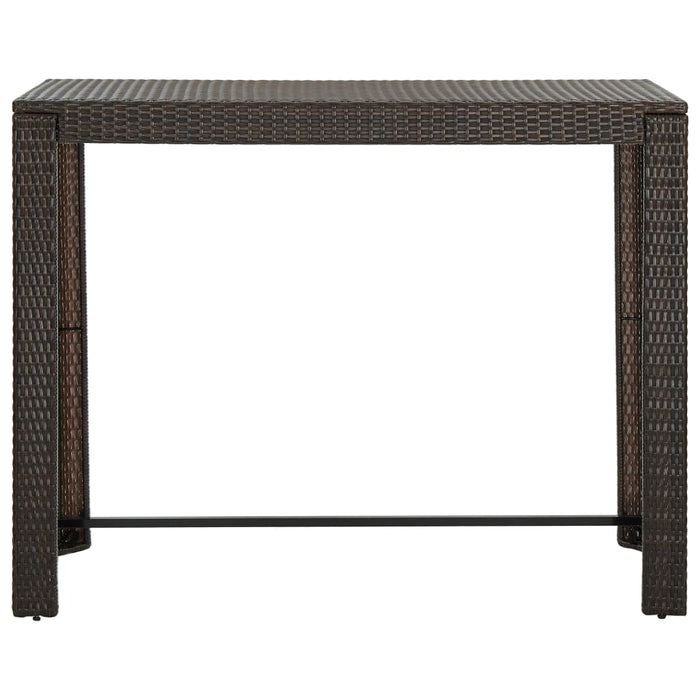 Set da Bar da Giardino 9 pz con Cuscini in Polyrattan Marrone