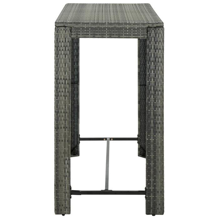 Set da Bar da Giardino 9 pz con Cuscini in Polyrattan Grigio cod mxl 34866