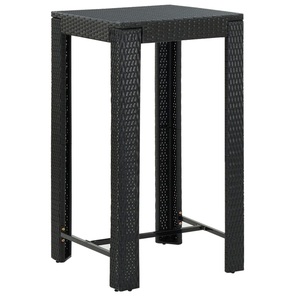 Set Bar da Giardino 5 pz con Cuscini Polyrattan Nero 3064794