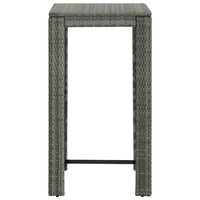 Set Bar da Giardino 5 pz con Cuscini in Polyrattan Grigio cod mxl 45586