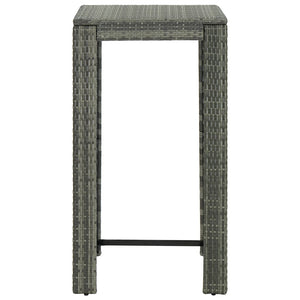 Set Bar da Giardino 5 pz con Cuscini in Polyrattan Grigio cod mxl 45586