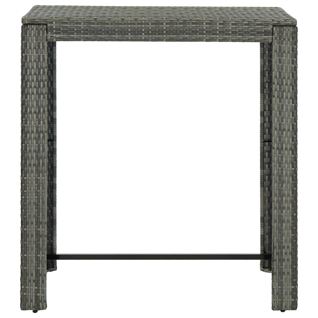 Set Bar da Giardino 5 pz con Cuscini in Polyrattan Grigio 3064797