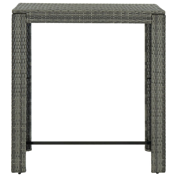 Set Bar da Giardino 5 pz con Cuscini in Polyrattan Grigio 3064797