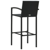 Set Bar da Giardino 3 pz con Braccioli in Polyrattan Nero cod mxl 42928