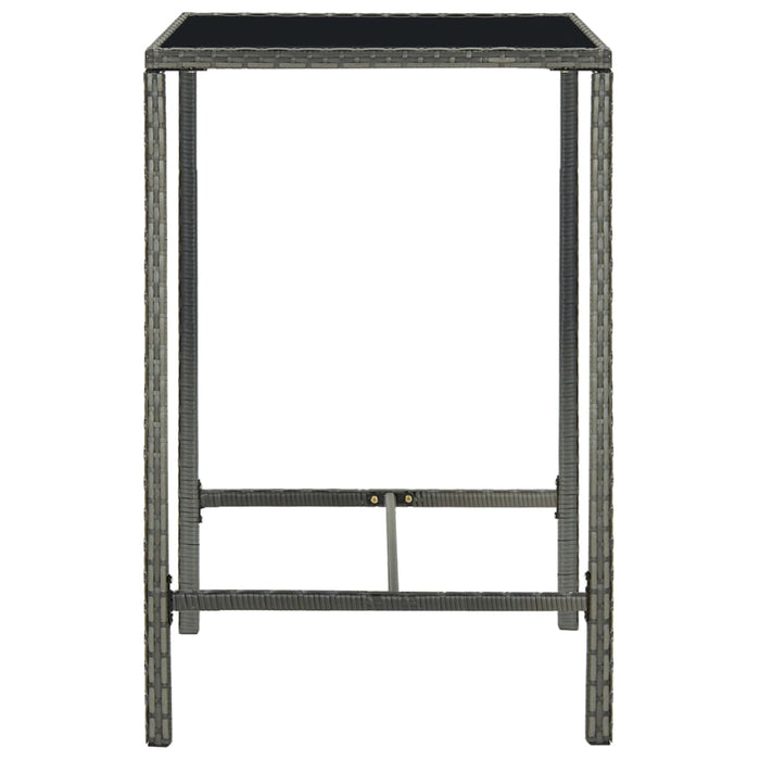 Set da Bar da Giardino 3 pz con Cuscini in Polyrattan Grigio 3064818