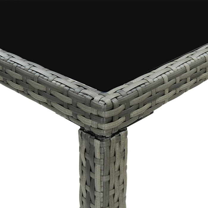 Set da Bar da Giardino 7 pz con Cuscini in Polyrattan Grigio 3064824