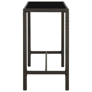 Set da Bar da Giardino 9 pz con Cuscini in Polyrattan Marrone 3064825