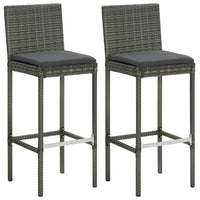Set da Bar da Giardino 3 pz con Cuscini in Polyrattan Grigio 3064829